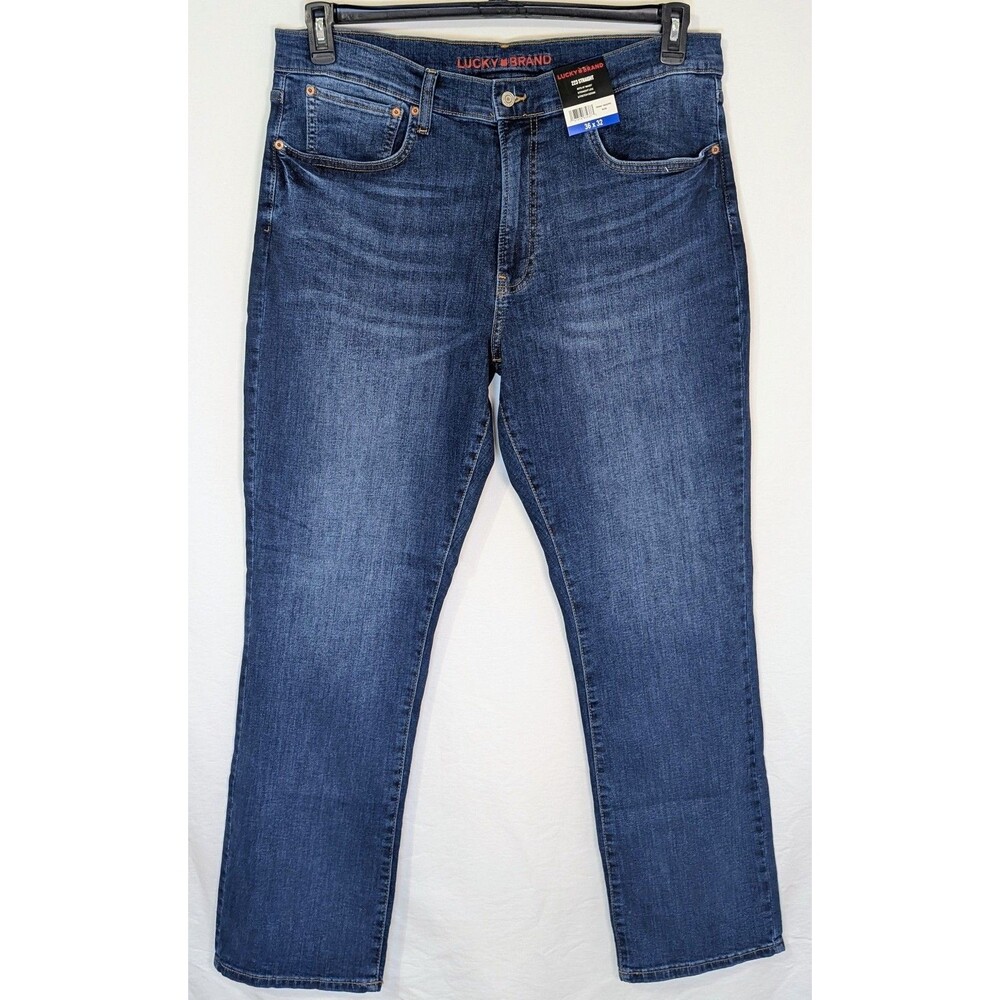 Lucky Brand 223 Straight Jeans Mens 36x32 Blue Stretch Denim New With Tags